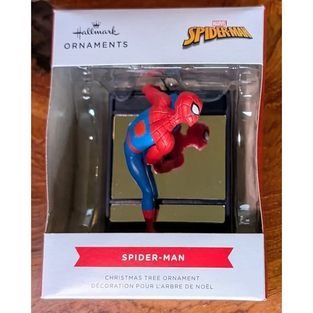 2024 Hallmark Marvel SPIDER MAN on WINDOW Christmas Resin Ornament NEW +BOX